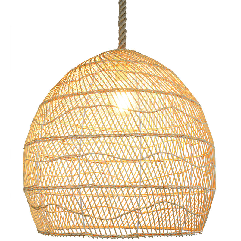 Bayou Breeze Rattan Bamboo Wicker Pendant Lights, Bamboo Lantern